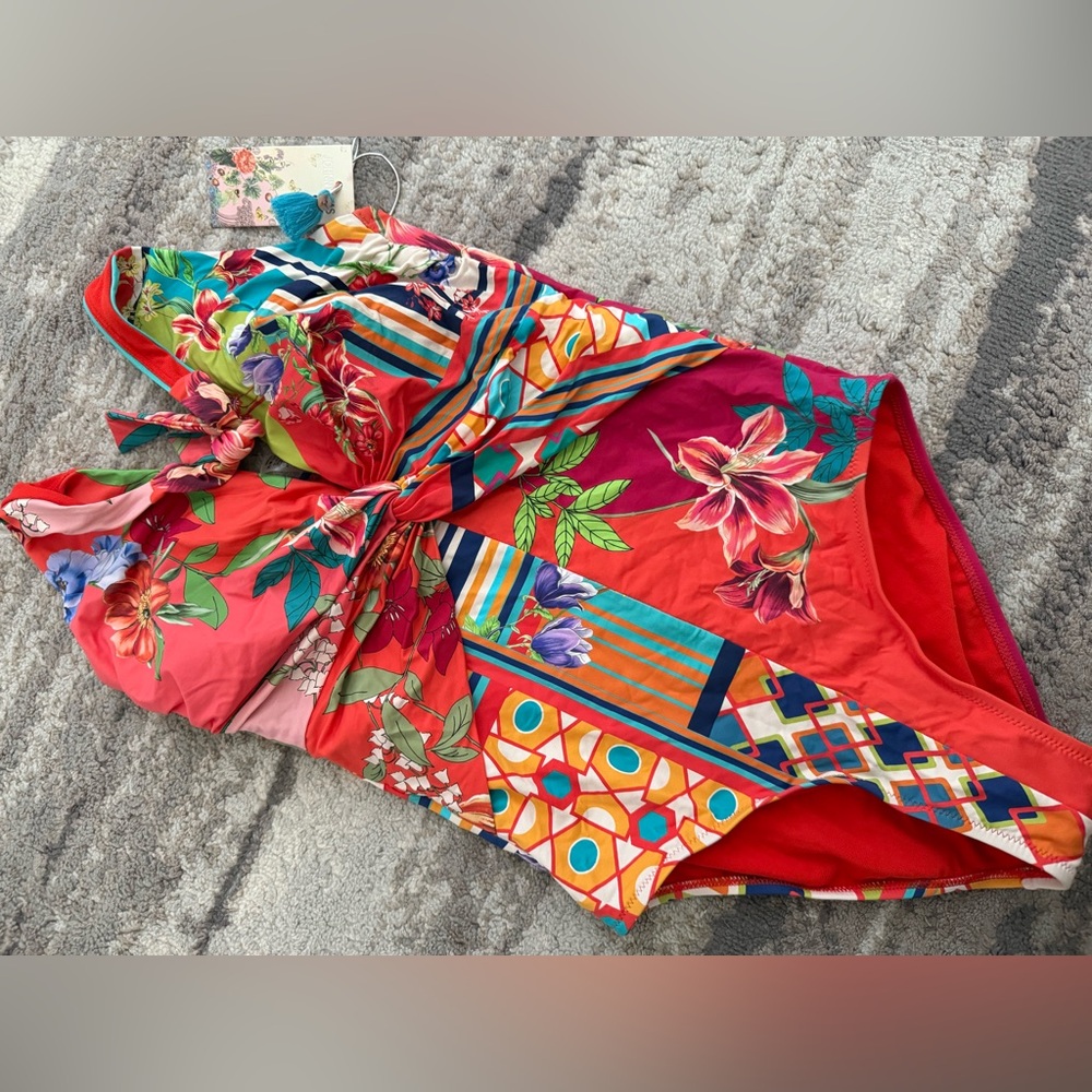 Johnny Was Color Twist One Piece Swimsuit Boho Chic - Picture 2 of 3
